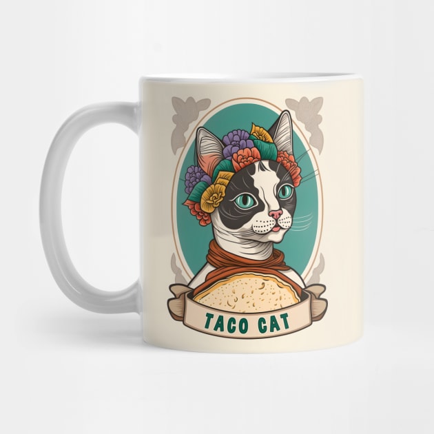 Taco Cat Cinco De Mayo Funny Floral Cat Lover Mexican Fiesta by Ai Wanderer